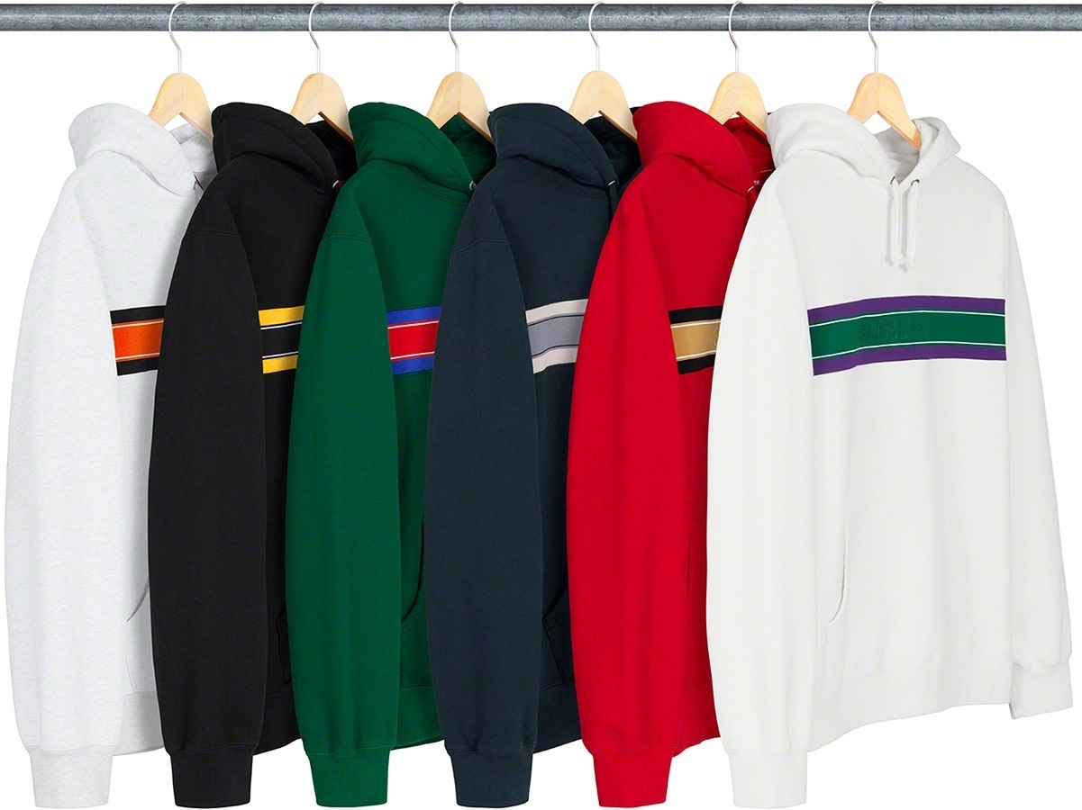Chest Stripe Logo Hooded Sweatshirt